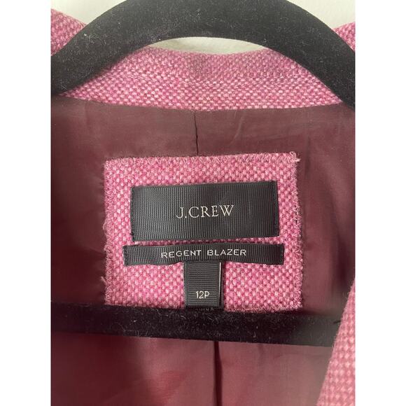 J. CREW BLAZER REGENT WOOL SILK JACKET PINK FALL CORPORATE WORKWEAR OFFICE - Picture 3 of 10